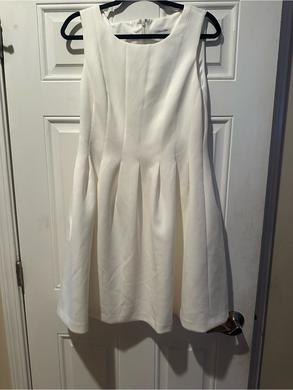 Calvin Klein Cream A-Line Pleated Dress-Beautiful!